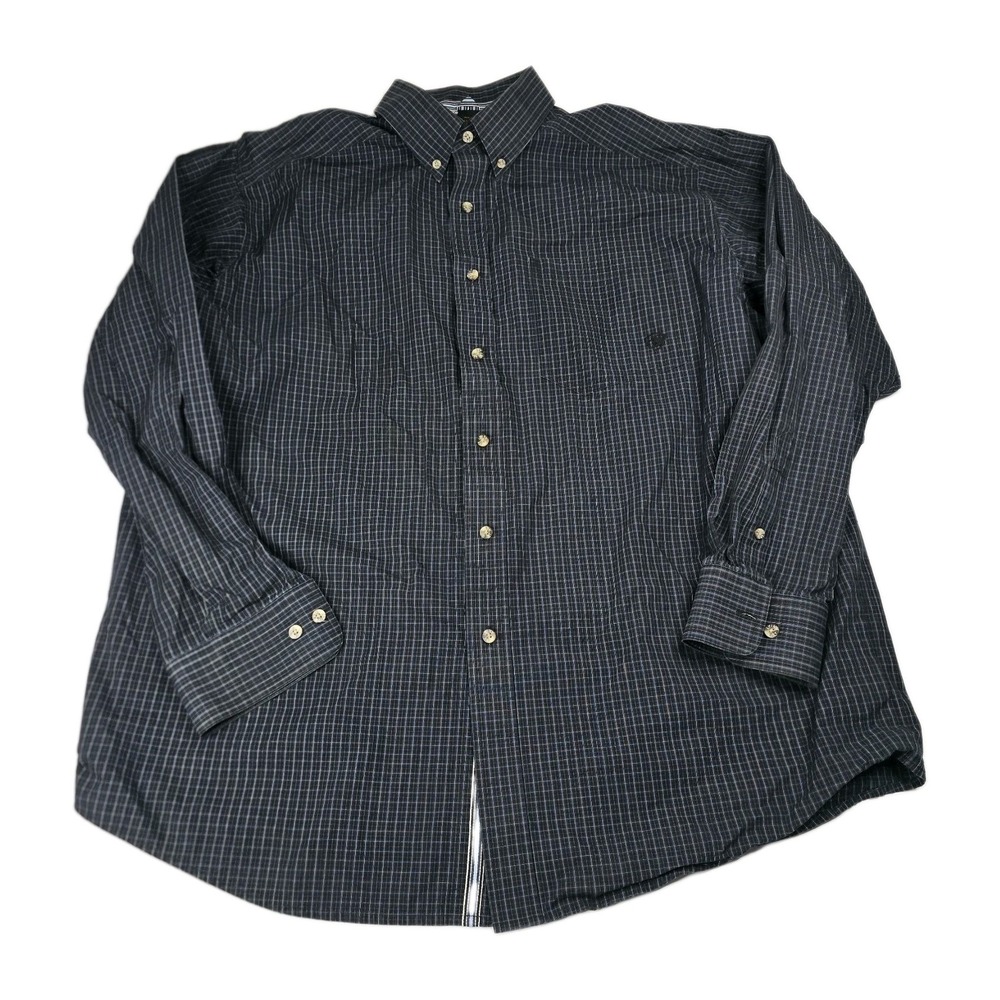 Ariat Pro Series Plaid Shirt Mens XL Short Sleeve Purple Blue Mesh Back Western